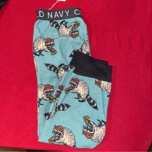 Old Navy Raccoon pizza Print Fleece Pajama pants